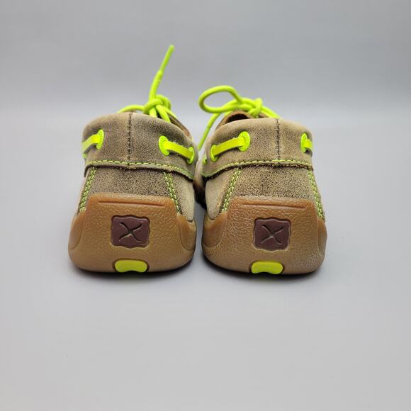Youth Twisted X Bomber Slip On Shoe Leather Lace Up Moc Neon Yellow Size 4.5 - Picture 9 of 10